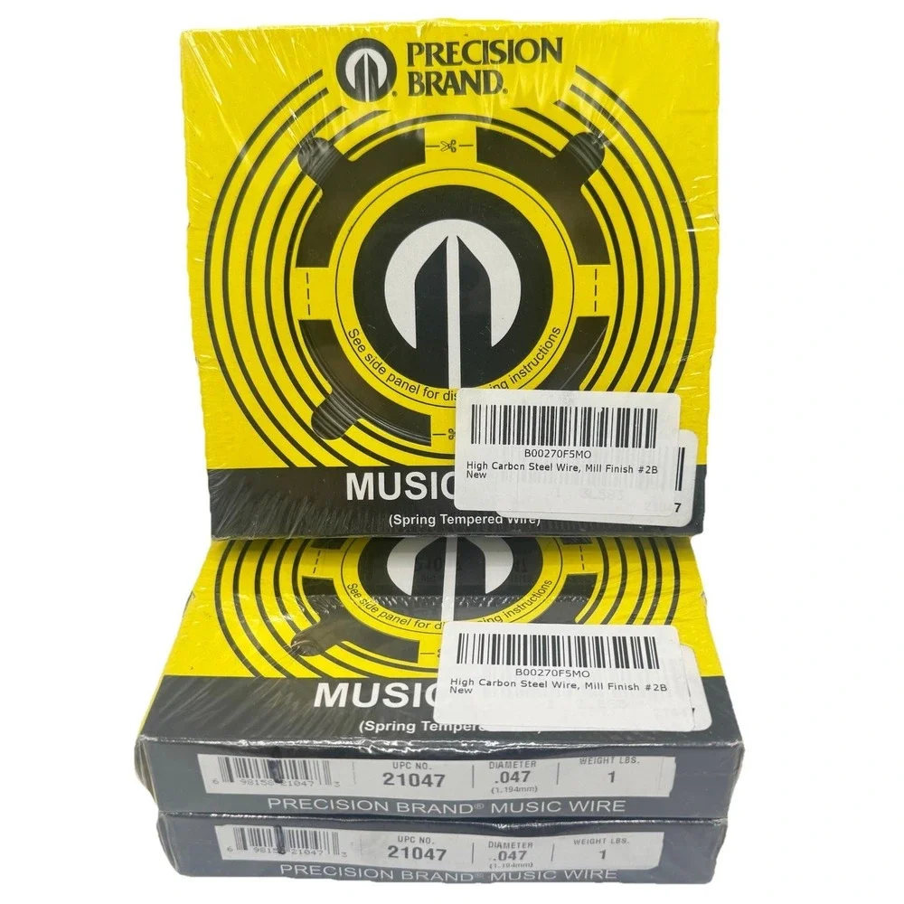 Lot of 3 SEALED Precision Brand 21047 Music Wire .047 Spring Tempered 1 lb Each